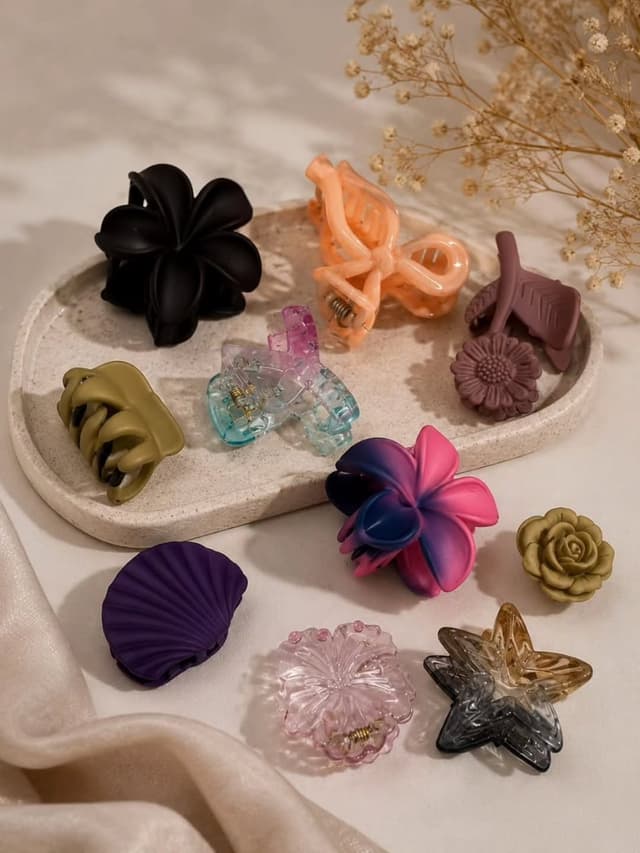 Pack of 10 Stylish Hair Claw Clips